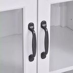 HOMCOM Armoire de rangement bibliothèque 180 cm avec étagères réglables et portes en verre pour bureau, cuisine, salon