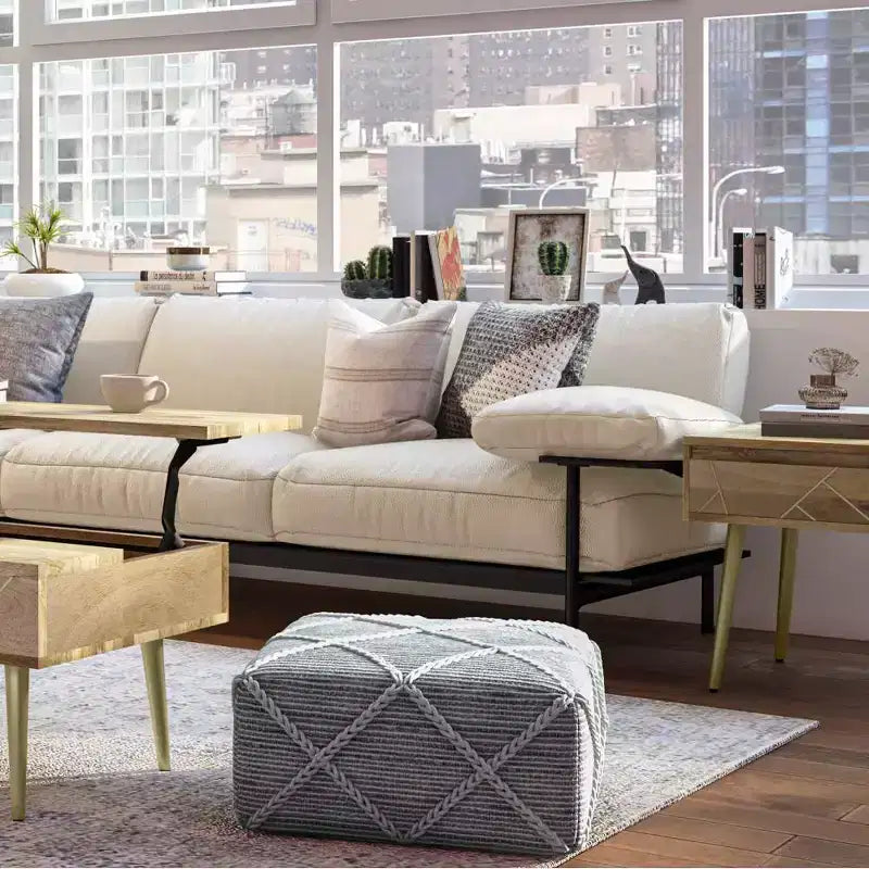 Pouf carré Woodley - WyndenHall
