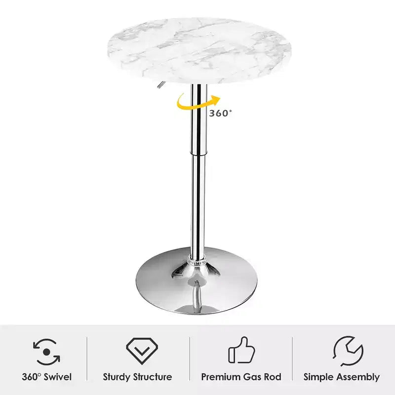 Table de bistrot ronde Costway, hauteur réglable, pivotante à 360 degrés