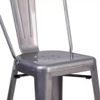 Tabouret de comptoir moderne Merrick Lane 24 avec cadre en métal thermolaqué avec finition laquée transparente pour une utilisation en intérieur