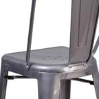 Tabouret de comptoir moderne Merrick Lane 24 avec cadre en métal thermolaqué avec finition laquée transparente pour une utilisation en intérieur