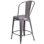 Tabouret de comptoir moderne Merrick Lane 24 avec cadre en métal thermolaqué avec finition laquée transparente pour une utilisation en intérieur