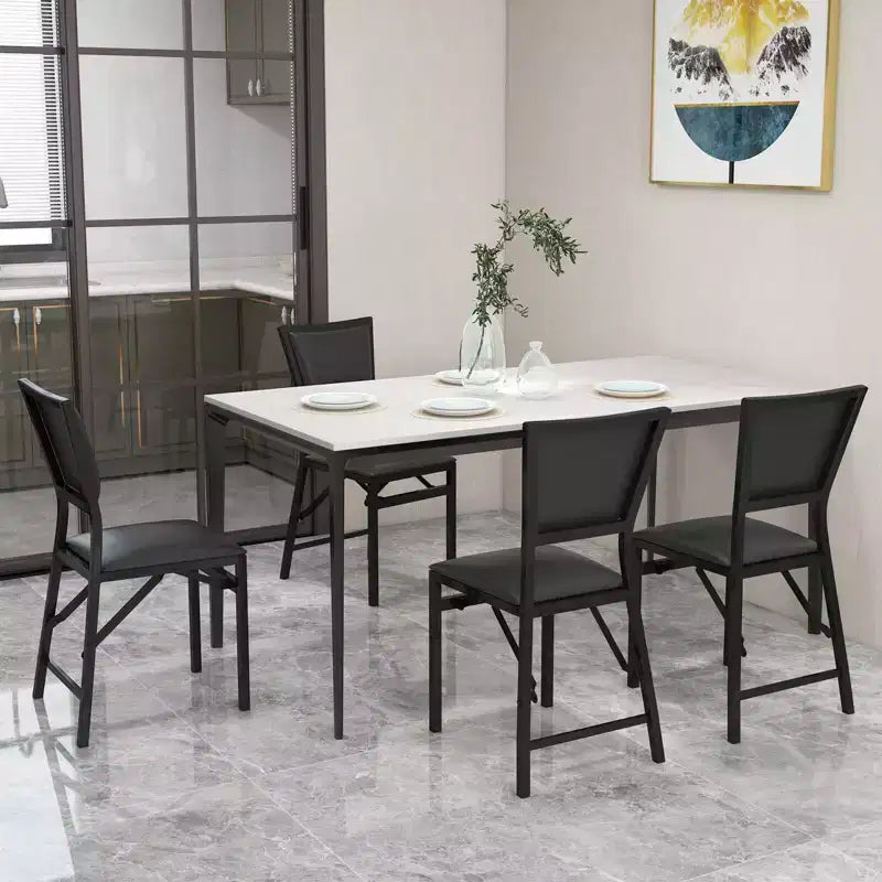 Costway Lot de 2 Chaises Pliantes en Métal Chaises de Salle à Manger Meubles de Maison Restaurant Portable Noir