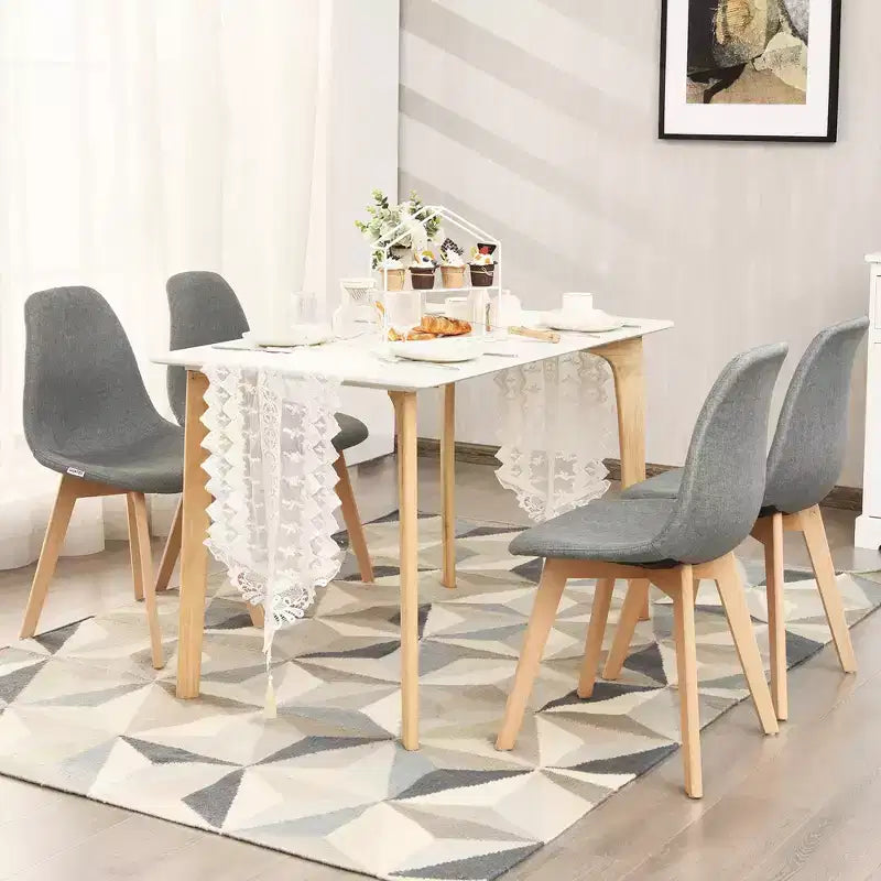 Costway Lot de 4 Chaises de Salle à Manger Modernes avec Pieds en Bois pour Maison Meubles Gris