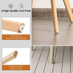 Costway Lot de 4 Chaises de Salle à Manger Modernes avec Pieds en Bois pour Maison Meubles Gris