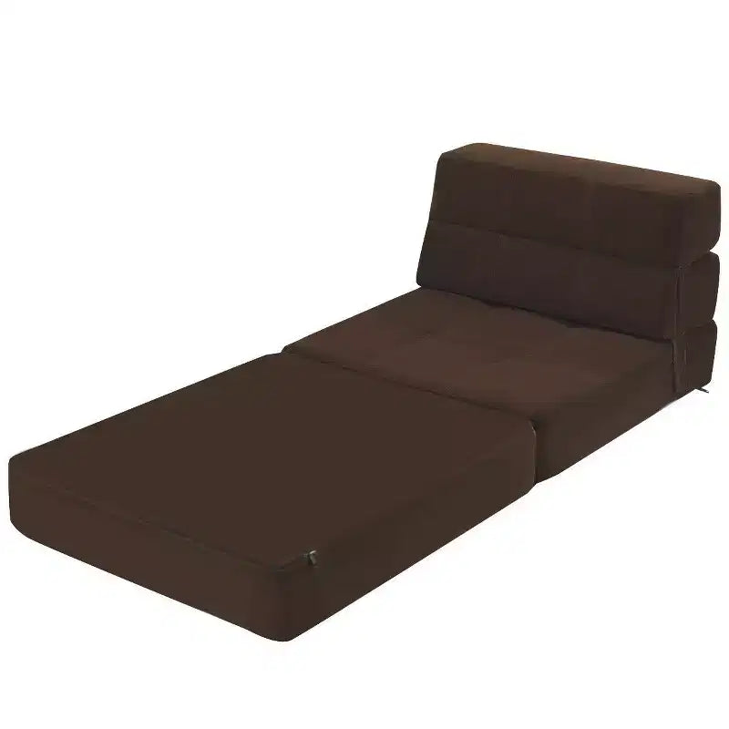 Costway Chaise longue convertible pliable trois volets, Lit banquette, Canapé pour dortoir, Marron