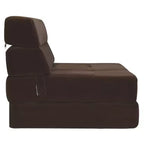 Costway Chaise longue convertible pliable trois volets, Lit banquette, Canapé pour dortoir, Marron