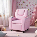 Costway Kids Recliner Armchair Children's Furniture Sofa Seat Couch Chair w/Cup Holder Pink