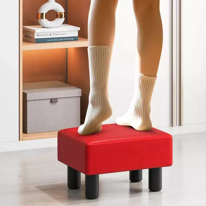 Costway Repose-pieds moderne avec rangement et espace de rangement caché, en cuir synthétique