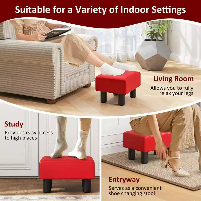 Costway Repose-pieds moderne avec rangement et espace de rangement caché, en cuir synthétique