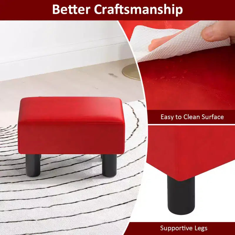Costway Repose-pieds moderne avec rangement et espace de rangement caché, en cuir synthétique