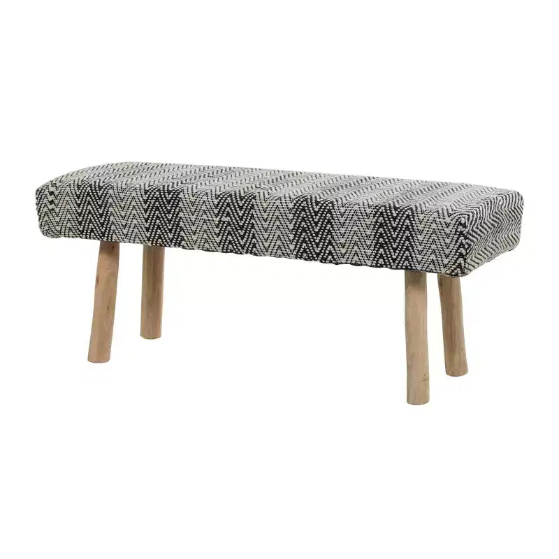 Banc Rembourré Bohème en Bois et Coton - Olivia & May