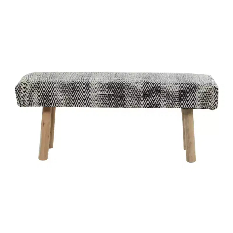 Banc Rembourré Bohème en Bois et Coton - Olivia & May