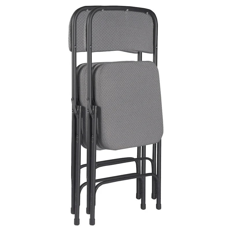 Chaise pliante de luxe matelassée en tissu de la collection Bernadine de Hampden Furnishings, lot de 2