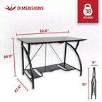 Table de bureau pliante multi-usages en bois pour ordinateur Origami, noire
