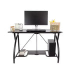 Table de bureau pliante multi-usages en bois pour ordinateur Origami, noire
