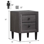 Table de chevet Costway avec 2 tiroirs, table de chevet rétro grise polyvalente entièrement assemblée