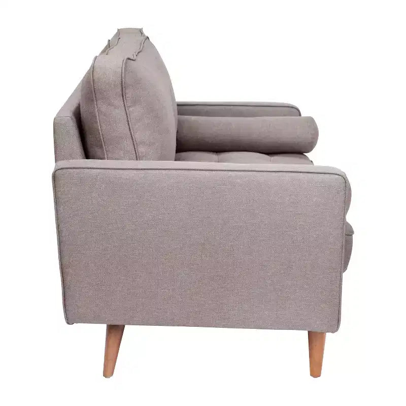 Canapé deux places Flash Furniture Hudson, style moderne du milieu du siècle, avec revêtement capitonné et pieds en bois massif