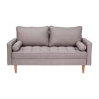 Canapé deux places Flash Furniture Hudson, style moderne du milieu du siècle, avec revêtement capitonné et pieds en bois massif