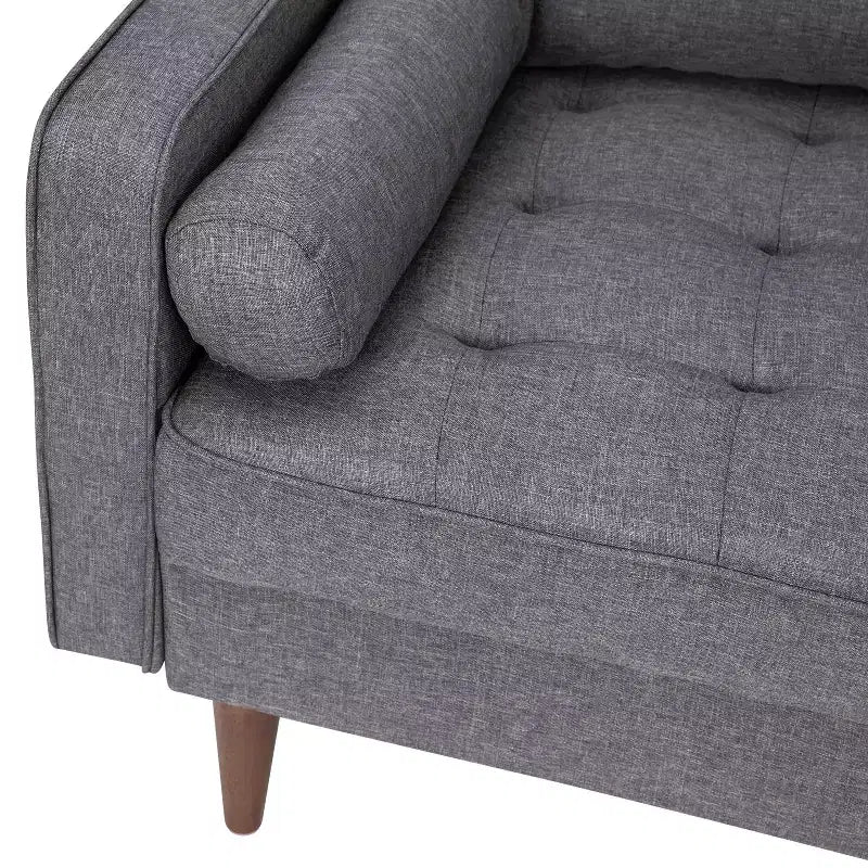 Canapé deux places Flash Furniture Hudson, style moderne du milieu du siècle, avec revêtement capitonné et pieds en bois massif
