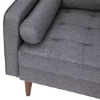 Canapé deux places Flash Furniture Hudson, style moderne du milieu du siècle, avec revêtement capitonné et pieds en bois massif