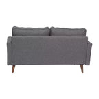 Canapé deux places Flash Furniture Hudson, style moderne du milieu du siècle, avec revêtement capitonné et pieds en bois massif