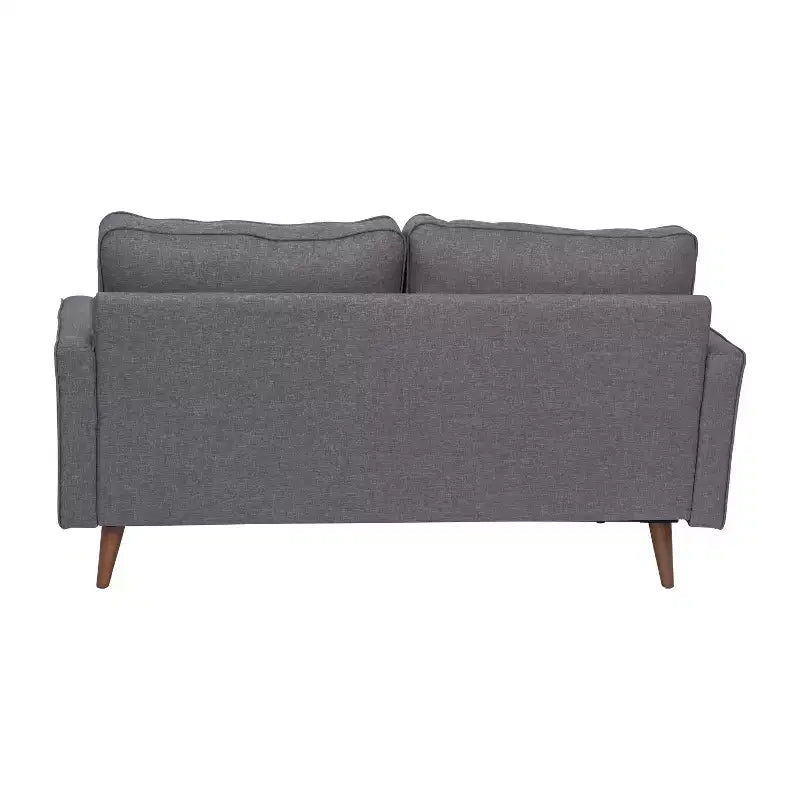 Canapé deux places Flash Furniture Hudson, style moderne du milieu du siècle, avec revêtement capitonné et pieds en bois massif