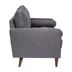 Canapé deux places Flash Furniture Hudson, style moderne du milieu du siècle, avec revêtement capitonné et pieds en bois massif