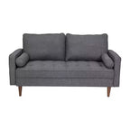 Canapé deux places Flash Furniture Hudson, style moderne du milieu du siècle, avec revêtement capitonné et pieds en bois massif