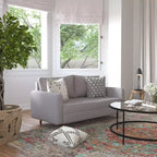 Canapé deux places Flash Furniture Hudson, style moderne du milieu du siècle, avec revêtement capitonné et pieds en bois massif