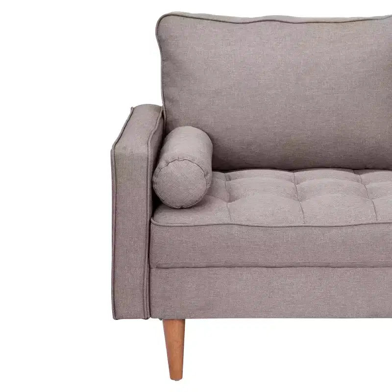 Canapé deux places Flash Furniture Hudson, style moderne du milieu du siècle, avec revêtement capitonné et pieds en bois massif