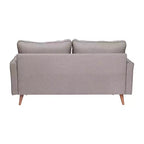 Canapé deux places Flash Furniture Hudson, style moderne du milieu du siècle, avec revêtement capitonné et pieds en bois massif