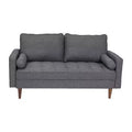 Canapé deux places Flash Furniture Hudson, style moderne du milieu du siècle, avec revêtement capitonné et pieds en bois massif
