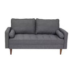 Canapé deux places Flash Furniture Hudson, style moderne du milieu du siècle, avec revêtement capitonné et pieds en bois massif