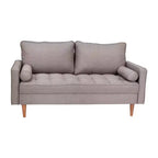 Canapé deux places Flash Furniture Hudson, style moderne du milieu du siècle, avec revêtement capitonné et pieds en bois massif