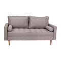 Canapé deux places Flash Furniture Hudson, style moderne du milieu du siècle, avec revêtement capitonné et pieds en bois massif