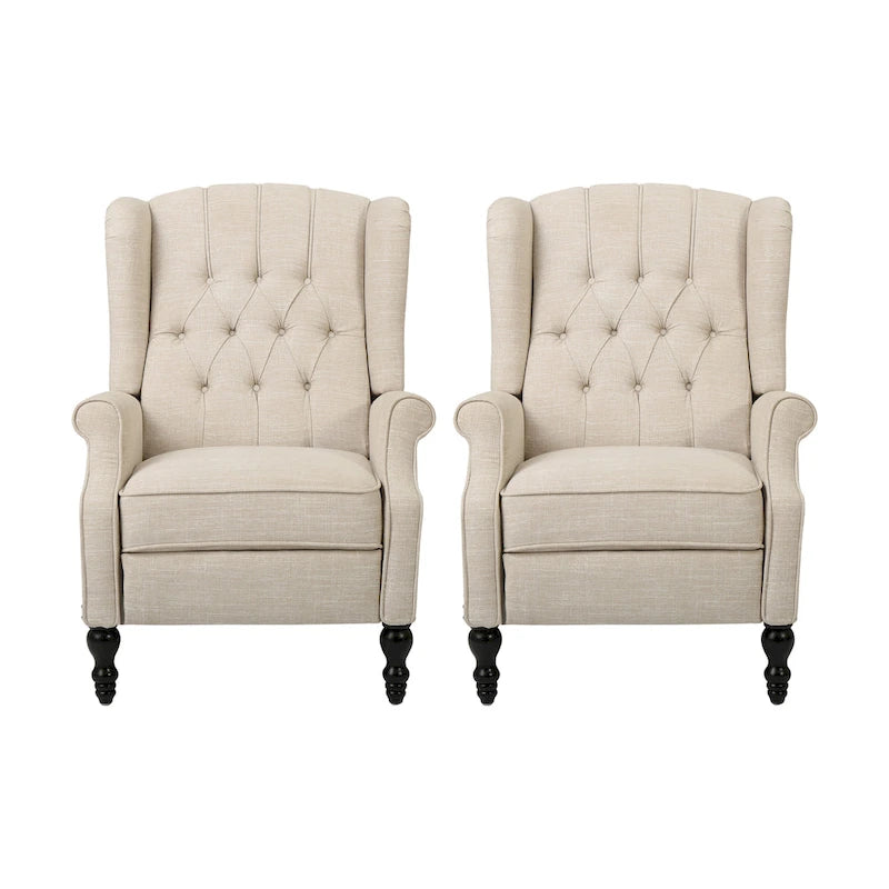 Fauteuils inclinables en tissu touffeté Walter (lot de 2) par Christopher Knight Home
