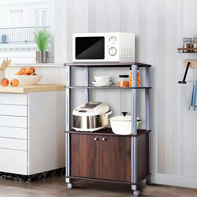 Costway Bakers Rack Microwave Oven Rack Shelves Kitchen Storage Organizer Metal White