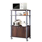 Étagère de Boulanger Costway, Support Micro-Ondes, Étagères de Rangement de Cuisine en Métal Blanc