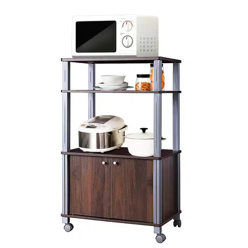 Étagère de Boulanger Costway, Support Micro-Ondes, Étagères de Rangement de Cuisine en Métal Blanc