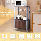 Étagère de Boulanger Costway, Support Micro-Ondes, Étagères de Rangement de Cuisine en Métal Blanc