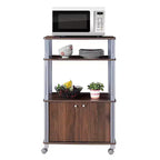 Étagère de Boulanger Costway, Support Micro-Ondes, Étagères de Rangement de Cuisine en Métal Blanc