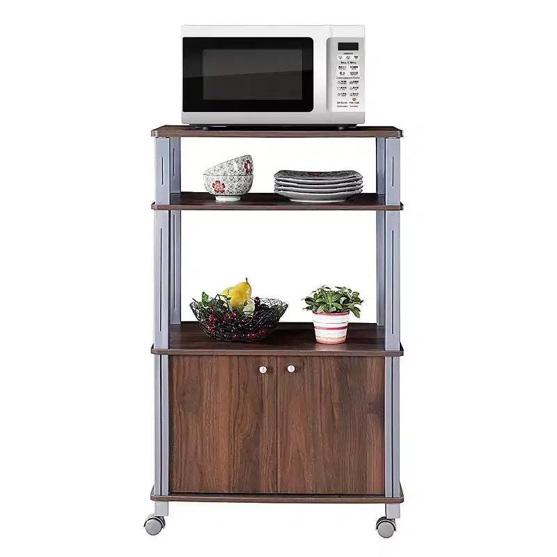 Étagère de Boulanger Costway, Support Micro-Ondes, Étagères de Rangement de Cuisine en Métal Blanc