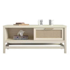 Table basse Lennon Ameriwood Home, chêne ivoire et rotin synthétique
