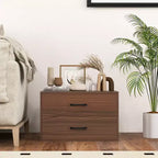 Commode Costway à 2 tiroirs, Organiseur de rangement horizontal empilable avec poignées, Blanc/Noyer/Noir