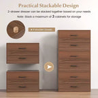 Commode Costway à 2 tiroirs, Organiseur de rangement horizontal empilable avec poignées, Blanc/Noyer/Noir