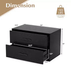 Commode Costway à 2 tiroirs, Organiseur de rangement horizontal empilable avec poignées, Blanc/Noyer/Noir