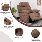 Fauteuil inclinable électrique Costway pour personnes âgées avec poche latérale et télécommande Gris/Marron