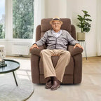 Fauteuil inclinable électrique Costway pour personnes âgées avec poche latérale et télécommande Gris/Marron