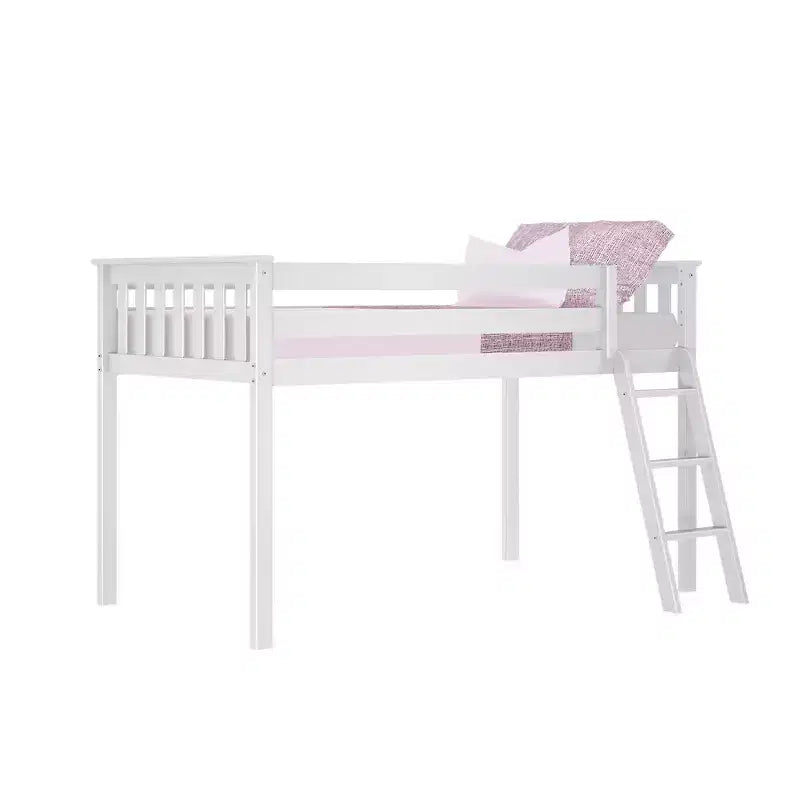 Lit superposé simple Max & Lily, lits superposés en bois massif avec échelle pour enfants, pas besoin de sommier tapissier